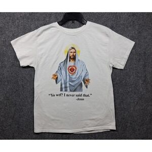 Spencers Jesus Funny Shirt Size Medium‎ Meme White Graphic